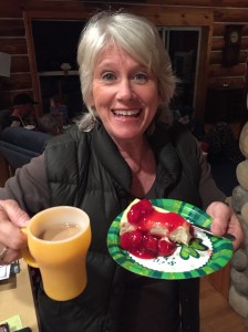 Little would you know that I went back and spooned a lot more cherry pie filling on after picture was taken. You only turn 60 once!